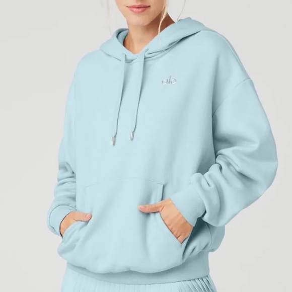 ALO Yoga Tops - Alo Yoga Accolade Hoodie Chalk Blue XL